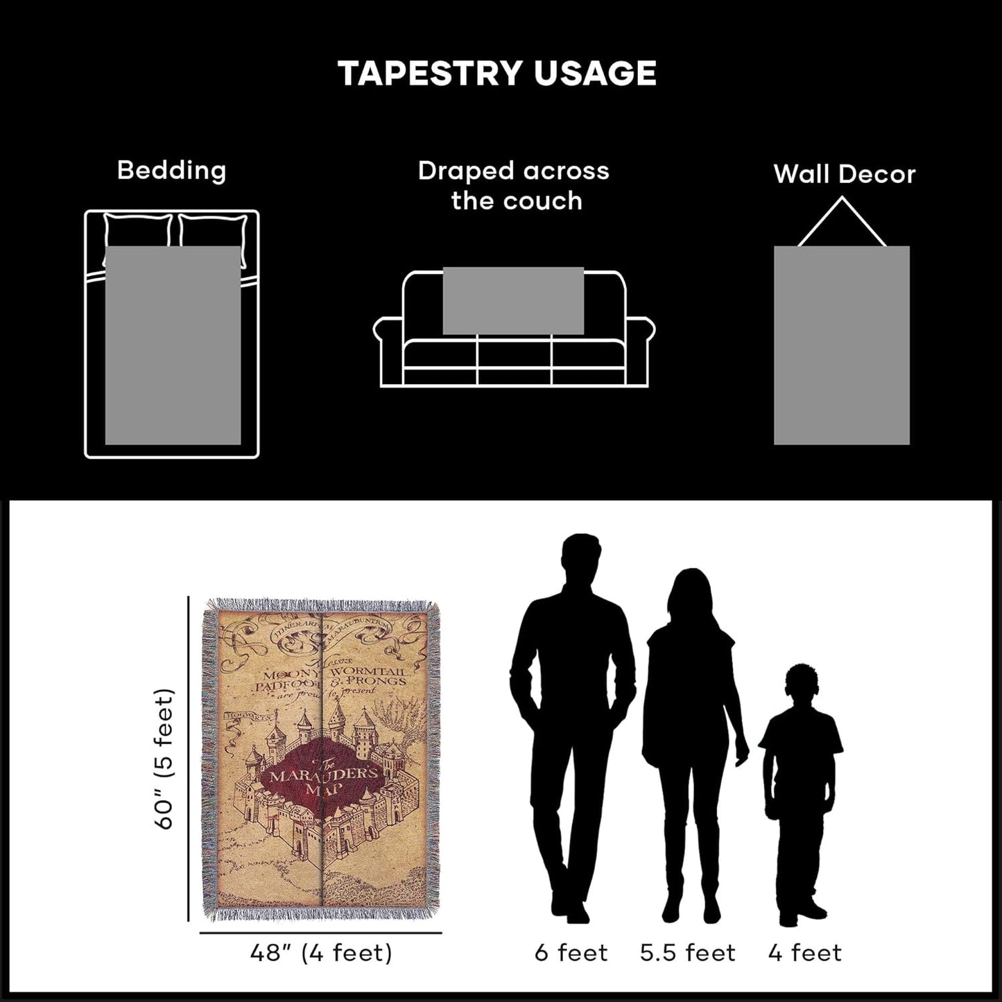 The Marauders Map Blanket